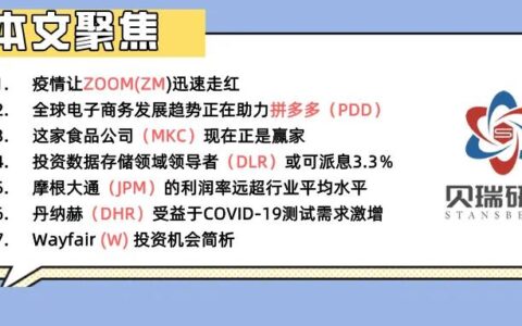 ZOOM、PDD、MKC、JPM、DLR、DHR、W简评|每周美股